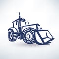 Tractor stylized vector symbol Royalty Free Stock Photo