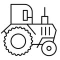 Tractor thin line icon. Agronomy vector illustration isolated on white. Agricultural outline style design, designed for Royalty Free Stock Photo