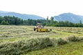 Tractor tilling field