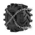 Tractor tire chains wrapped Royalty Free Stock Photo