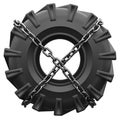 Tractor tire chains wrapped Royalty Free Stock Photo