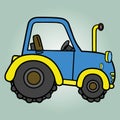 Tractor toy cartoon pattern illustration EPS icon. Royalty Free Stock Photo