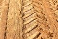 Tractor trail on the clay Royalty Free Stock Photo