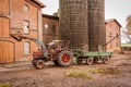 Tractor and trailer in a farmyard Royalty Free Stock Photo