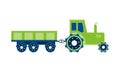 Tractor with a trailer. Illustration