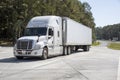 Tractor and trailer at rest stop USA Royalty Free Stock Photo