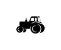 Tractor, transport, agricultural machinery, agriculture and farming, silhouette and graphic design Royalty Free Stock Photo