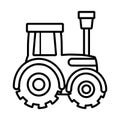 Tractor truck machine farm cartoon thick line