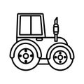 Tractor truck smoke machine work farm icon thick line