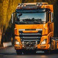 Tractor trucks are used to transport goods on highways.generative ai