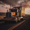 Tractor trucks are used to transport goods on highways.generative ai