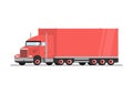 Cartoon heavy truck and semitrailer.