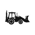 Tractor vector black icon. Logo of construction and agricultural machinery vector. Special equipment vector. Black Royalty Free Stock Photo