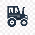 Tractor vector icon isolated on transparent background, Tractor