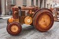 Tractor of wood and wicker