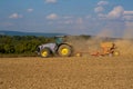 Tractor at work on farm Royalty Free Stock Photo