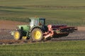 Tractor working on the field