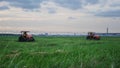 Tractors grass cutter at Suvarnabhumi Airport Royalty Free Stock Photo