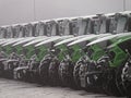 Tractors Deutz-Fahr vehicle fleet in winter Royalty Free Stock Photo