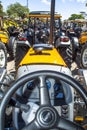 Tractors exhibition outdoor on the Valtra tractor factory