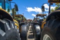 Tractors exhibition outdoor on the Valtra tractor factory