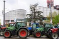 tractors roll for farmer protest in front of Council of Europe to put pressure