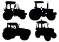 Tractors in a set.