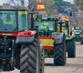 Tractors in the streets of Madrid, Spain for the farmers' strike.