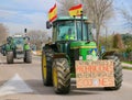 Tractors in the streets of Madrid, Spain for the farmers' strike.