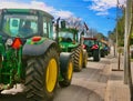 Tractors in the streets of Madrid, Spain for the farmers' strike.