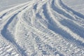 Tractors' Tracks in Snow Royalty Free Stock Photo