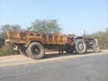 Tractor Trolley and harvesting