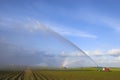 Tractors watering plants Royalty Free Stock Photo