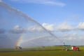 Tractors watering plants Royalty Free Stock Photo