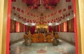 TRAD THAILAND - OCT 19,2017 : group of thai monk praying in buddhist church in important buddhism historical day