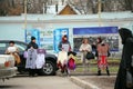 Trade in clothes from hands at the All-Russia Exhibition Centre