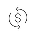 Trade commerce finance money icon thick line