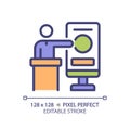 Trade conference pixel perfect RGB color icon Royalty Free Stock Photo