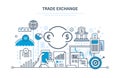 Trade exchange, trading, protection, growth of finance, economic indicators, transaction.