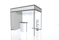 Trade exhibition stand Exhibition round 3D rendering Royalty Free Stock Photo