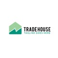 Trade house logo design template. vector illustration of trade, chart diagram icon on home, house icon. business company Royalty Free Stock Photo