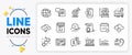 Trade infochart, Cloud share and Environment day line icons. For web app. Vector