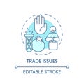 Trade issues turquoise concept icon