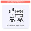 Trade mentor line icon. Editable illustration Royalty Free Stock Photo