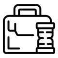 Trade money bag icon outline vector. Career currency