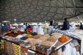 Trade in nuts and dried fruits at the Chorsu market in Tashkent, Uzbekistan. Apr 29, 2019