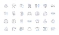 Trade precinct line icons collection. Vendors, Market, Commerce, Confluence, Pedestrianized, Transactions, Shopping