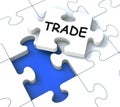 Trade Puzzle Shows Market And Commerce