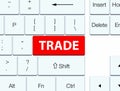 Trade red keyboard button Royalty Free Stock Photo