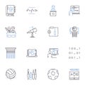 Trade school line icons collection. Education, Vocation, Skills, Training, Apprenticeship, Proficiency, Practicality